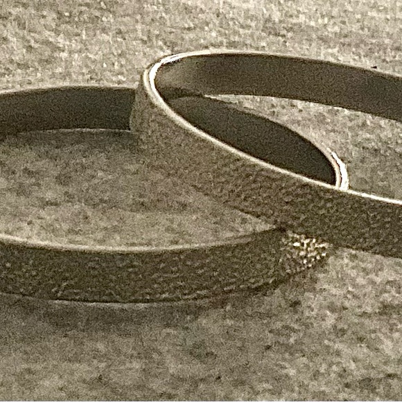 Textured Silver Bangle Bracelets - Picture 2 of 3